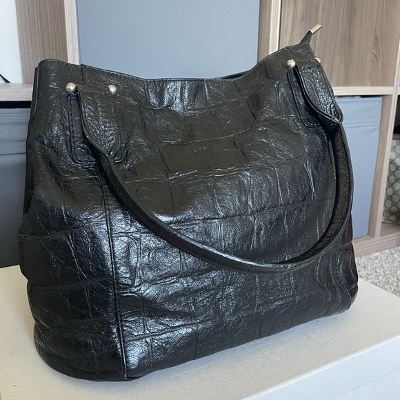 Mattioli Leather Black Reptile Handbag - Picture 3 of 16